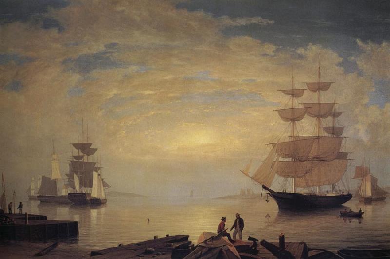 Fitz Hugh Lane Gloucester Harbor at Sunrise